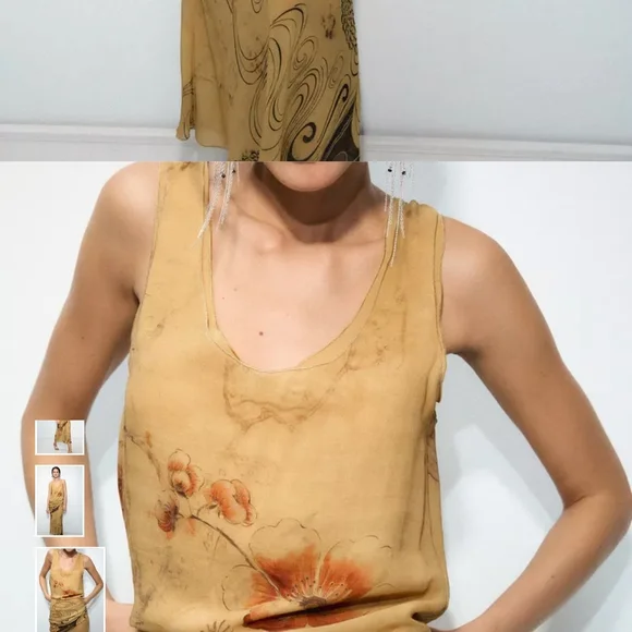 Zara Tan Floral Maxi Dress - Picture 3 of 16